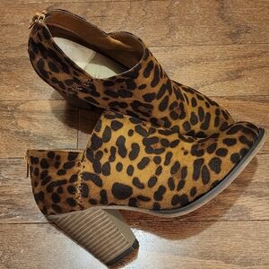 Leopard Print Ankle Boots
